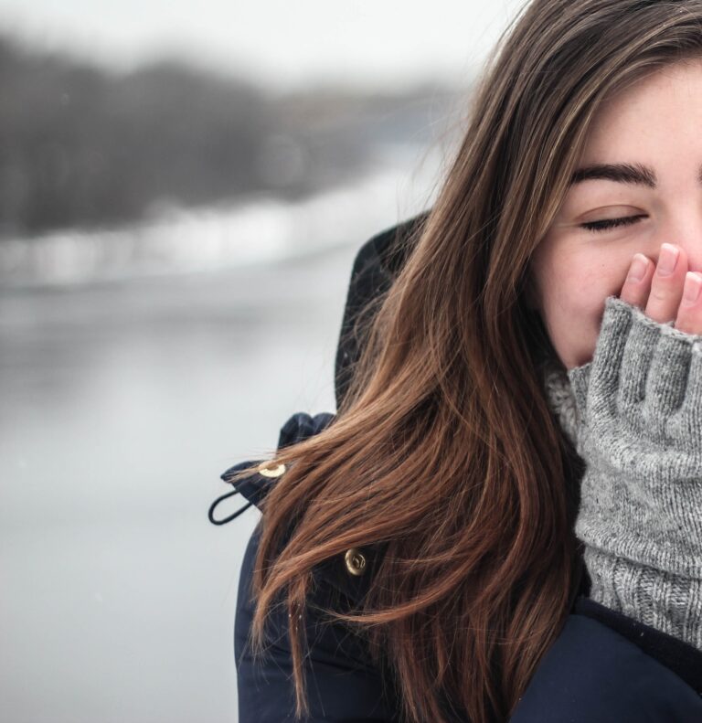 winter, woman