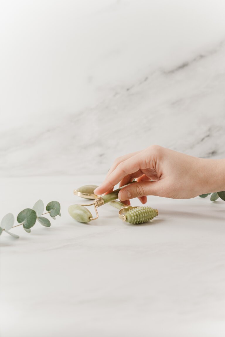 Jade Rolling, Ancient Beauty Ritual, Soothing, Sculpting, Lifting, Skin, Origins, History, Skincare Routine, Radiant Skin, skincare, marble, white, jade rollers