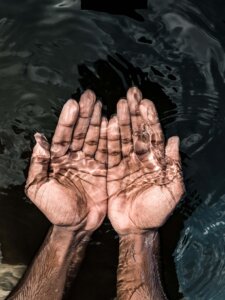 water, hands, hands on water