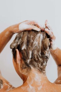 washing hair, scalp