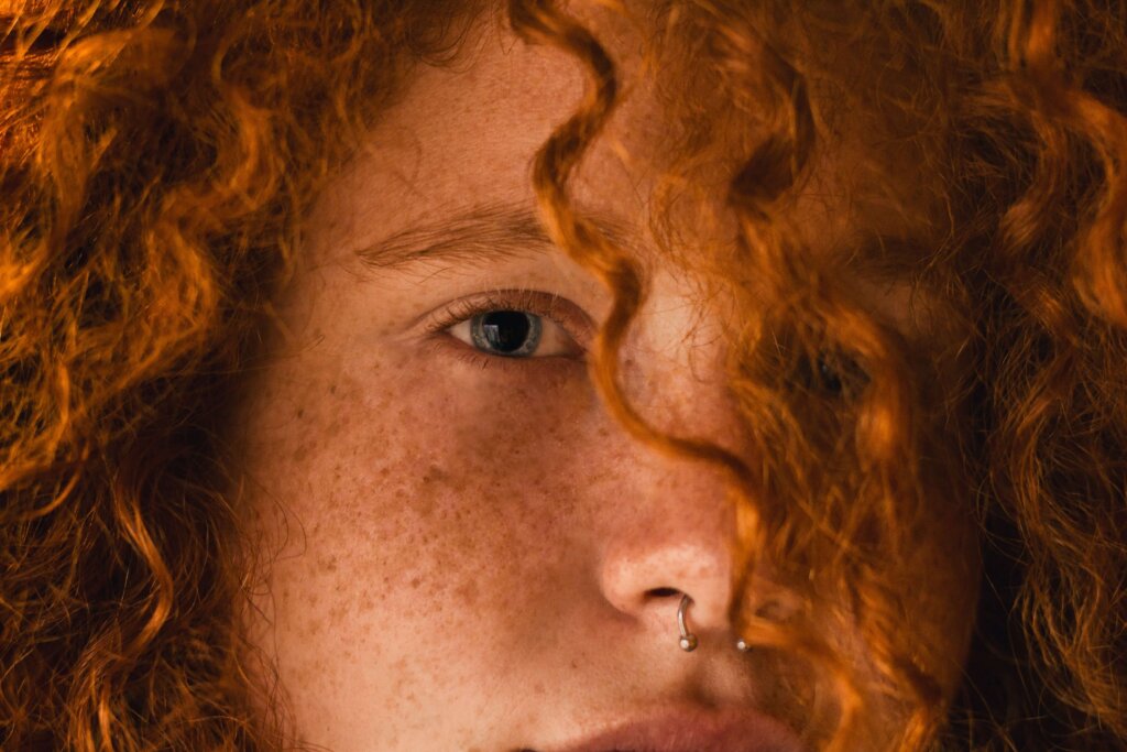 hair care, ginger, eyes, freckles