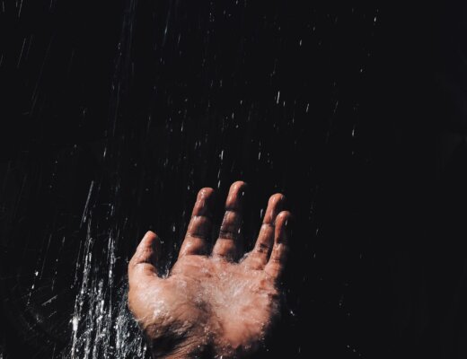 hard water, shower, hand