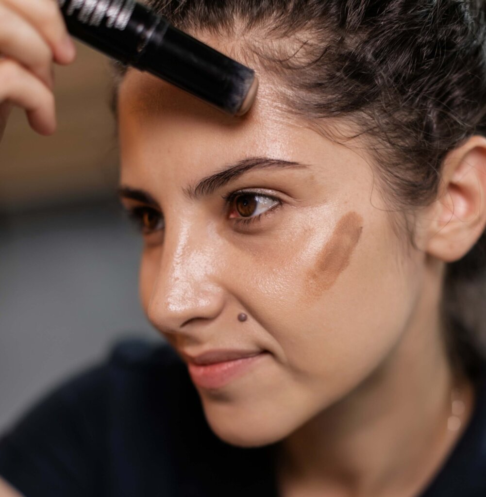 contour, woman, makeup