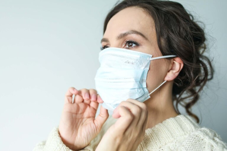 face mask, woman