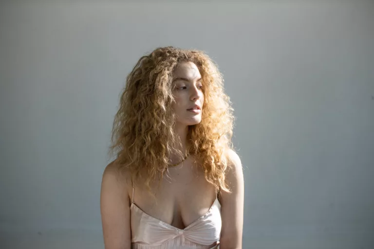 woman, curly hair