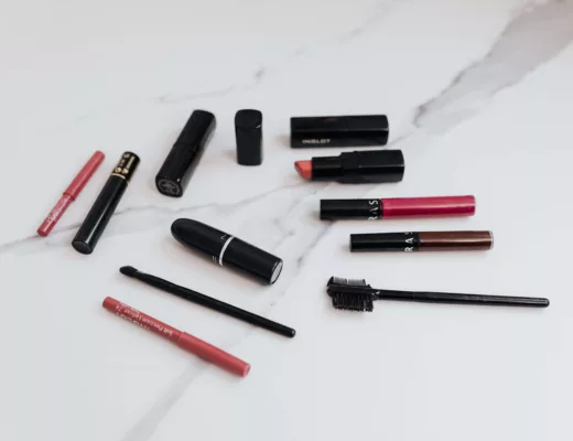 makeup kit, lipstick, mascara