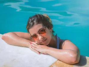 Woman, summer, pool