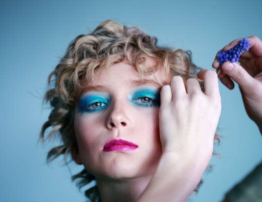 woman, eyeliner, blue