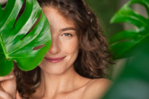 woman, plant