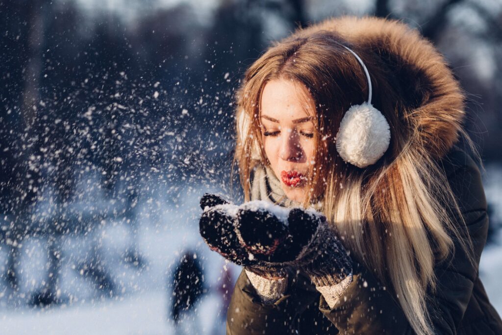 winter, woman