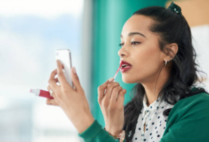 woman, lipstick