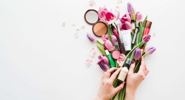 makeup, flowers, natural