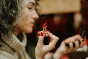 lipstick, makeup, woman