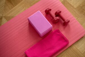 weights, exercise mat