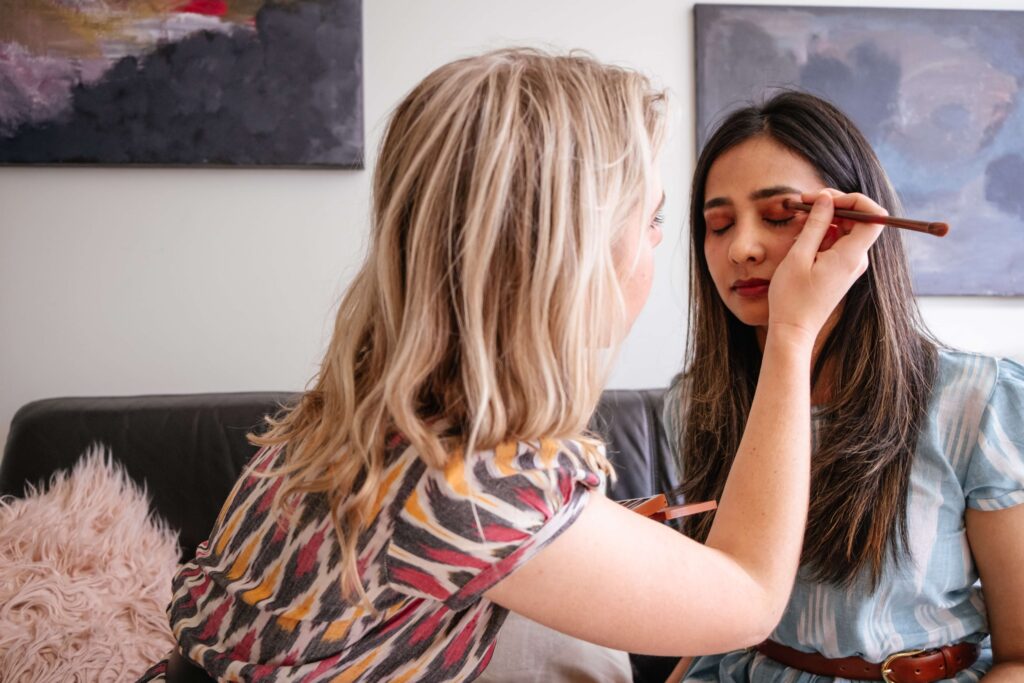 woman, makeup