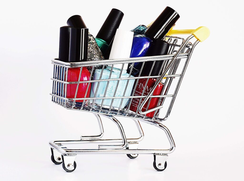 cart, cosmetics