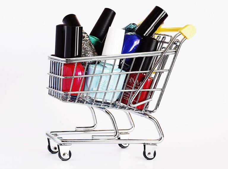 cart, cosmetics