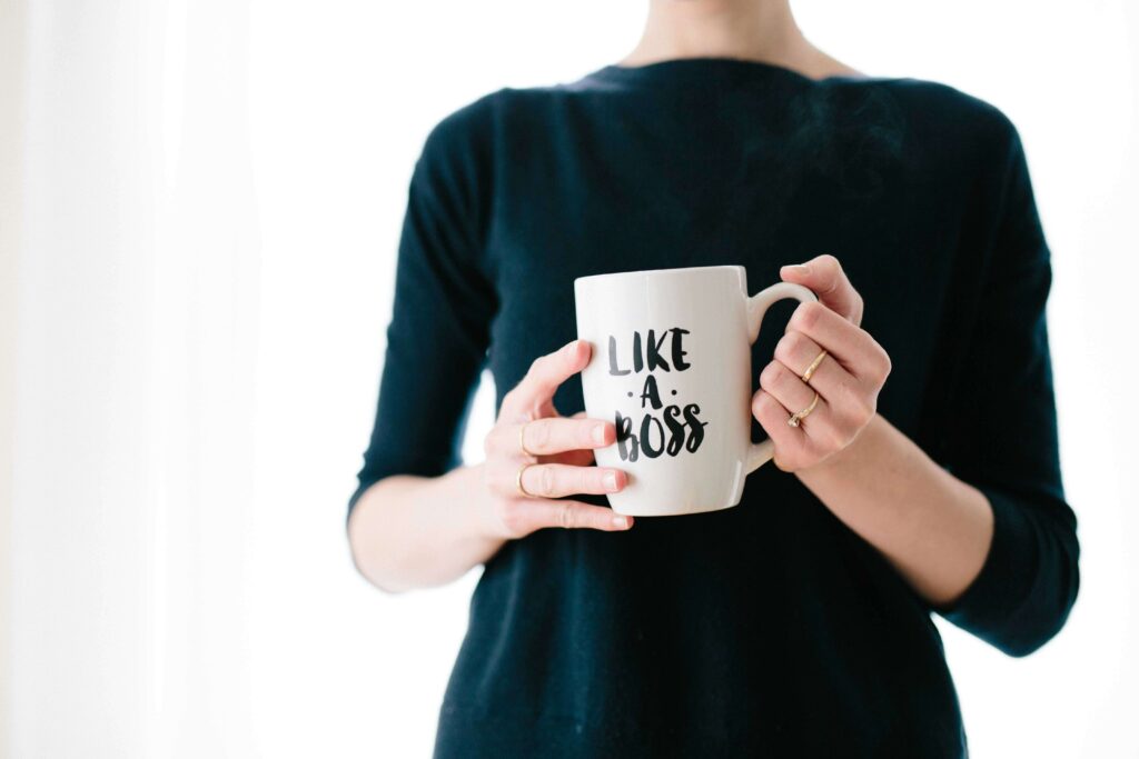 woman, mug