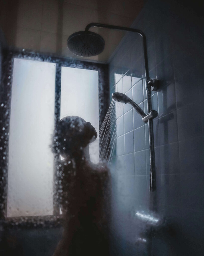 woman, shower