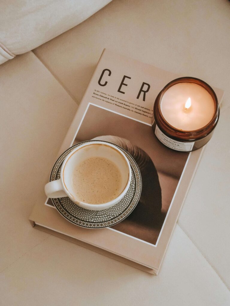 candles, coffee