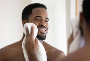 man, Man drying face with towel