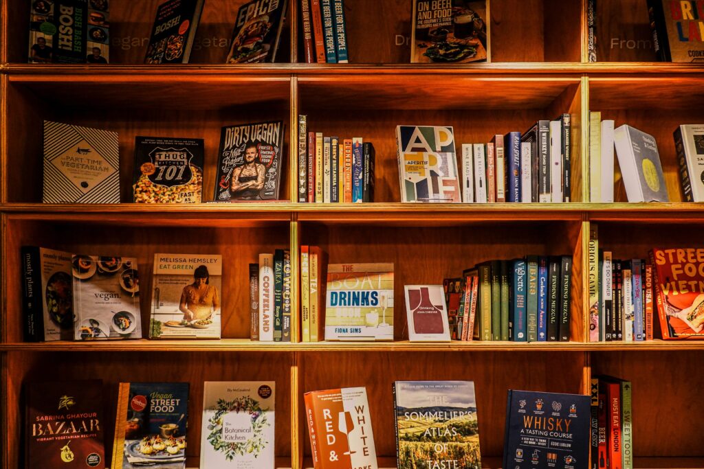 vegan book, shelf