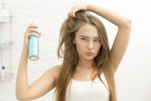 woman, hair, spray